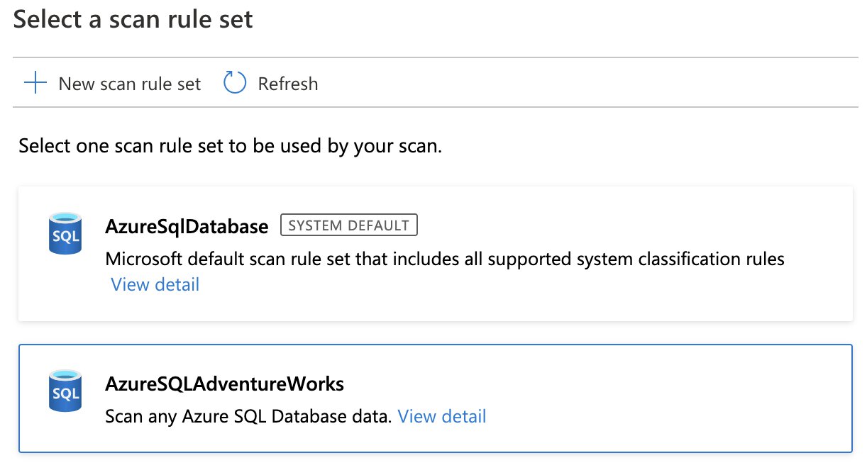 Image of the selected classification rules for a custom scan rule set. All system rules have been selected and one custom classification rule named “Adventure Works Username Rule” is selected 